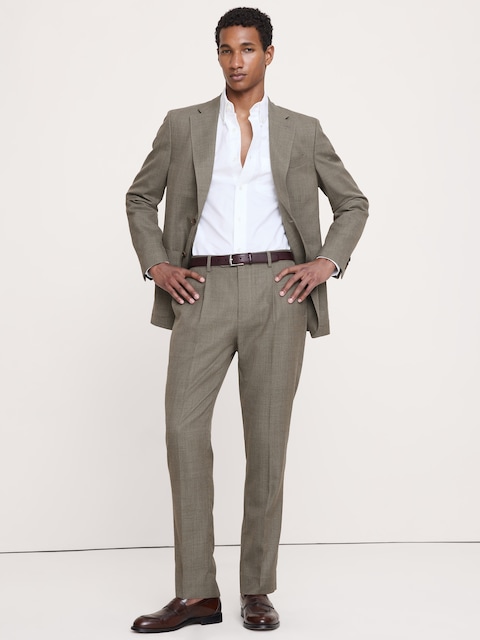 PANTALON DE COMPLET RAFFINÉ DE COUPE ÉTROITE EN LAINE ITALIENNE RESPIRANTE