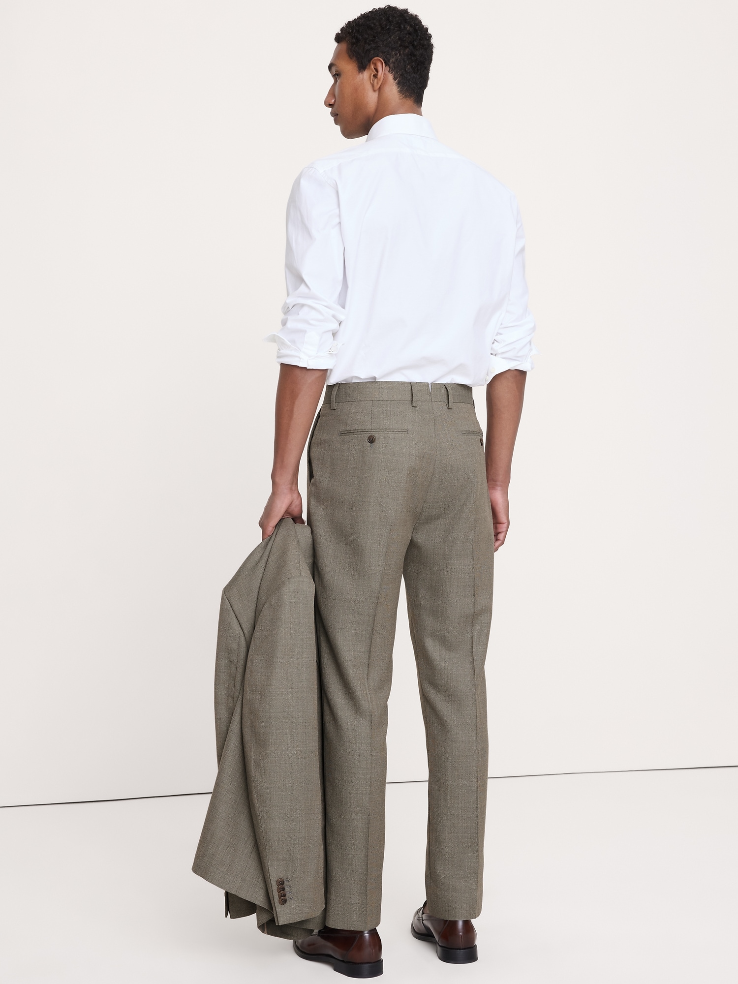 Tailored Slim-Fit Italian Wool Ventile Suit Pant