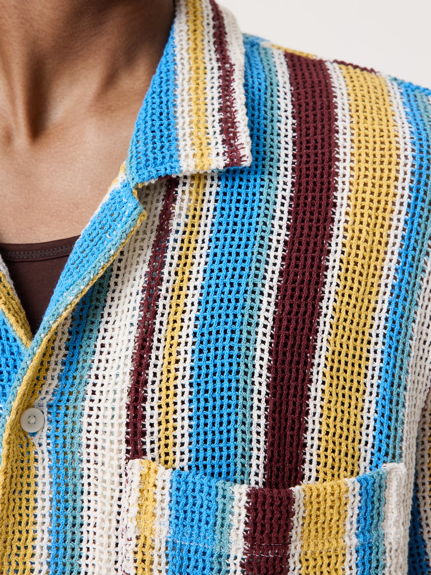 コットン メッシュ リゾートシャツ-4