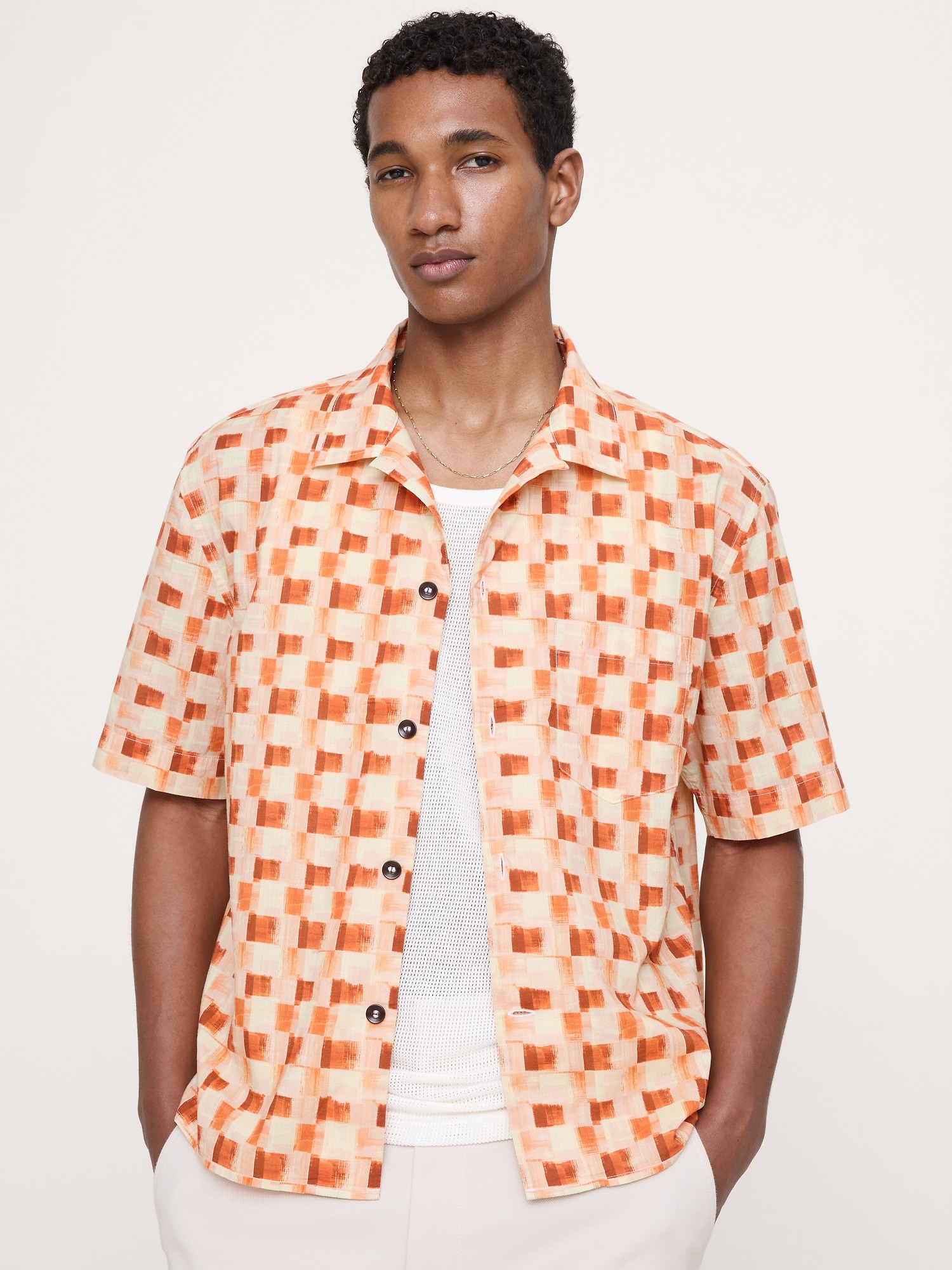 Relaxed-Fit Slub Cotton Resort Shirt