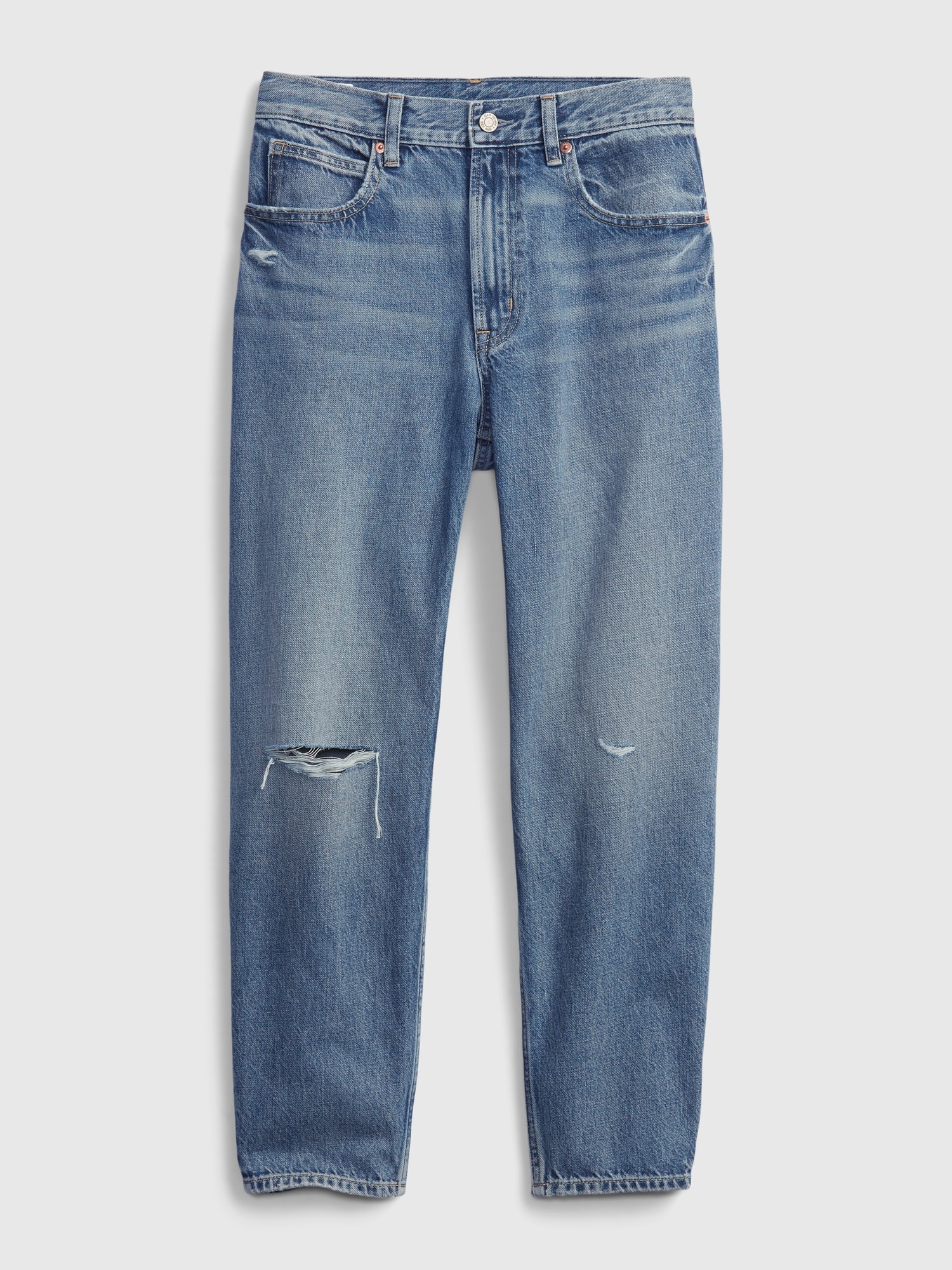 High Rise Barrel Jeans with Washwell