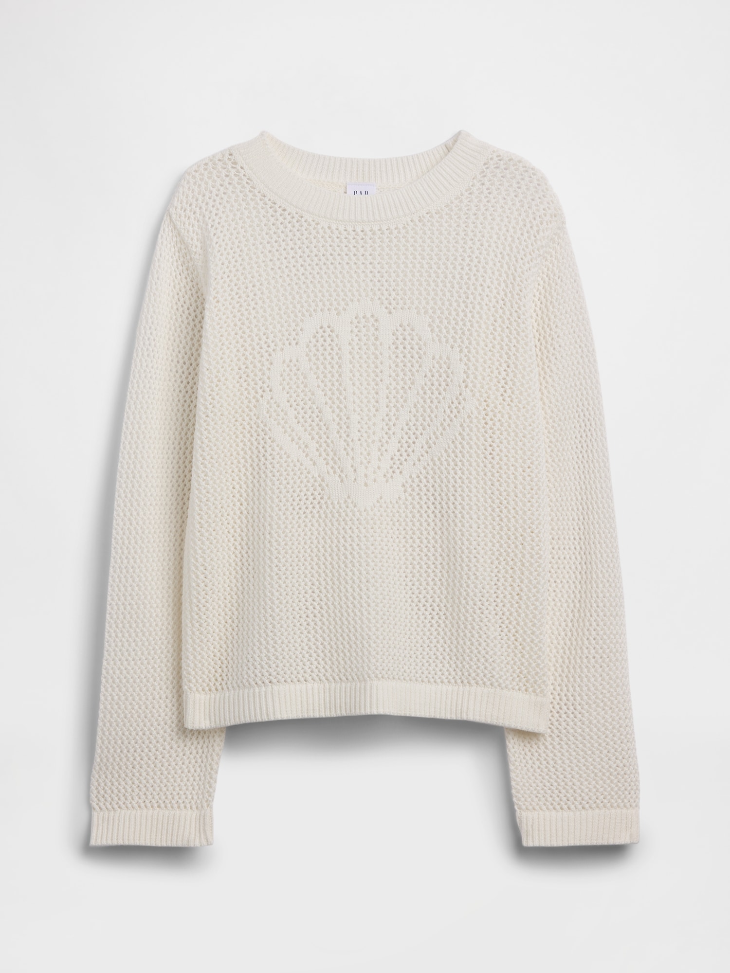 Kids Relaxed Crochet Crewneck Sweater