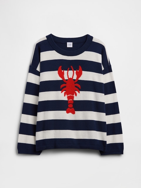Oversized Stripe Crewneck Sweater