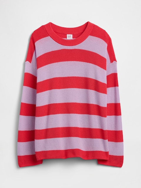 Oversized Stripe Crewneck Sweater