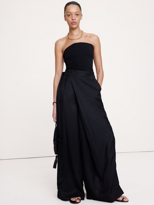 ビスコース リネン パラッツォパンツ