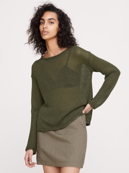 エアルーム リネン ボートネック セーター