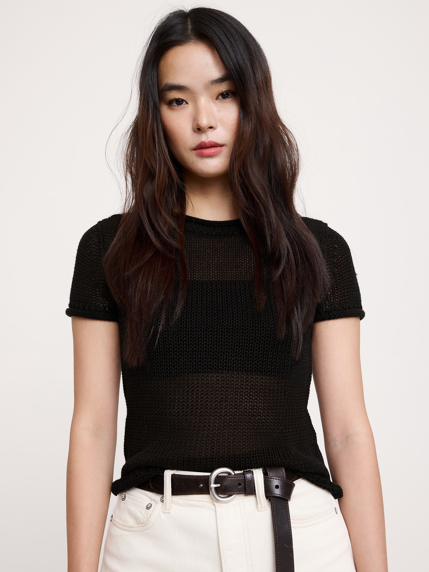 CHANDAIL À MANCHES COURTES EN LIN CLASSIQUE