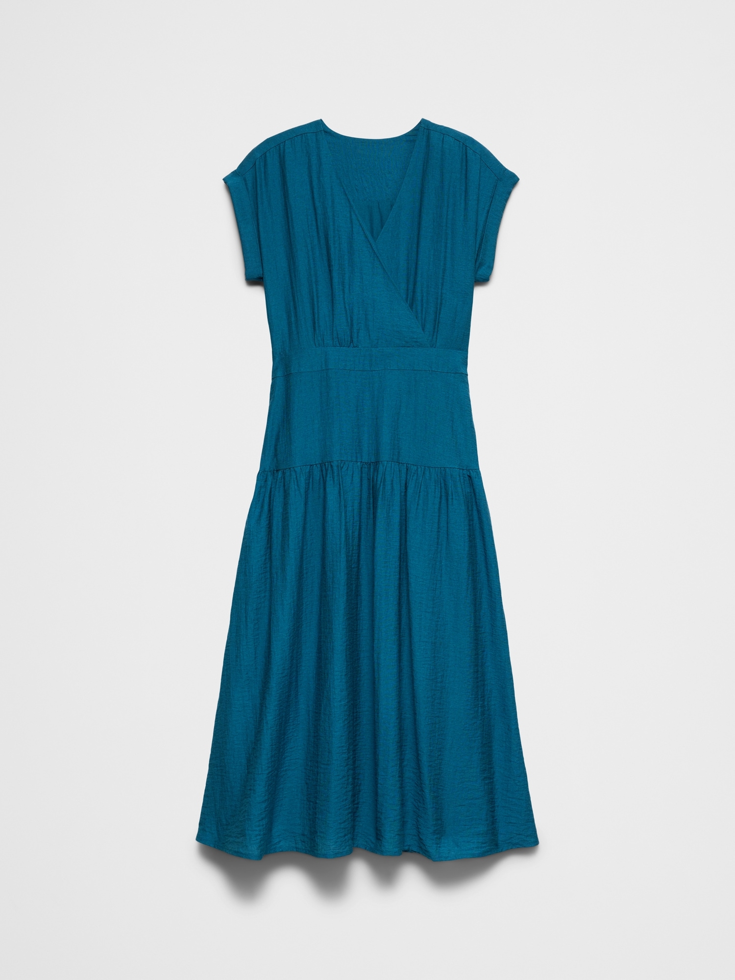 Women's Gathered Tiered Midi Dress Opera Mauve Petite Size 4