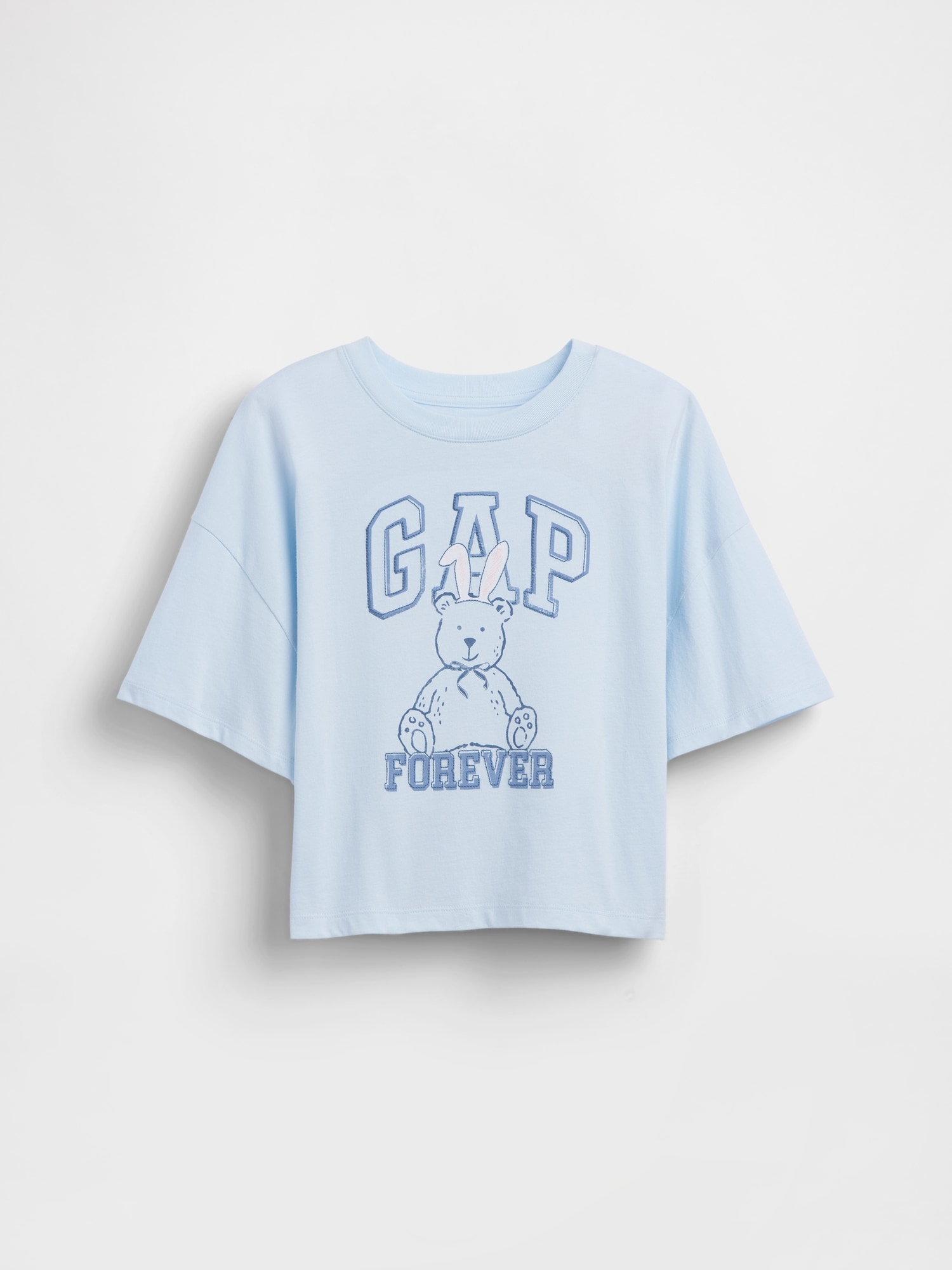 オーバーサイズ グラフィック GAPロゴTシャツ (キッズ)-1
