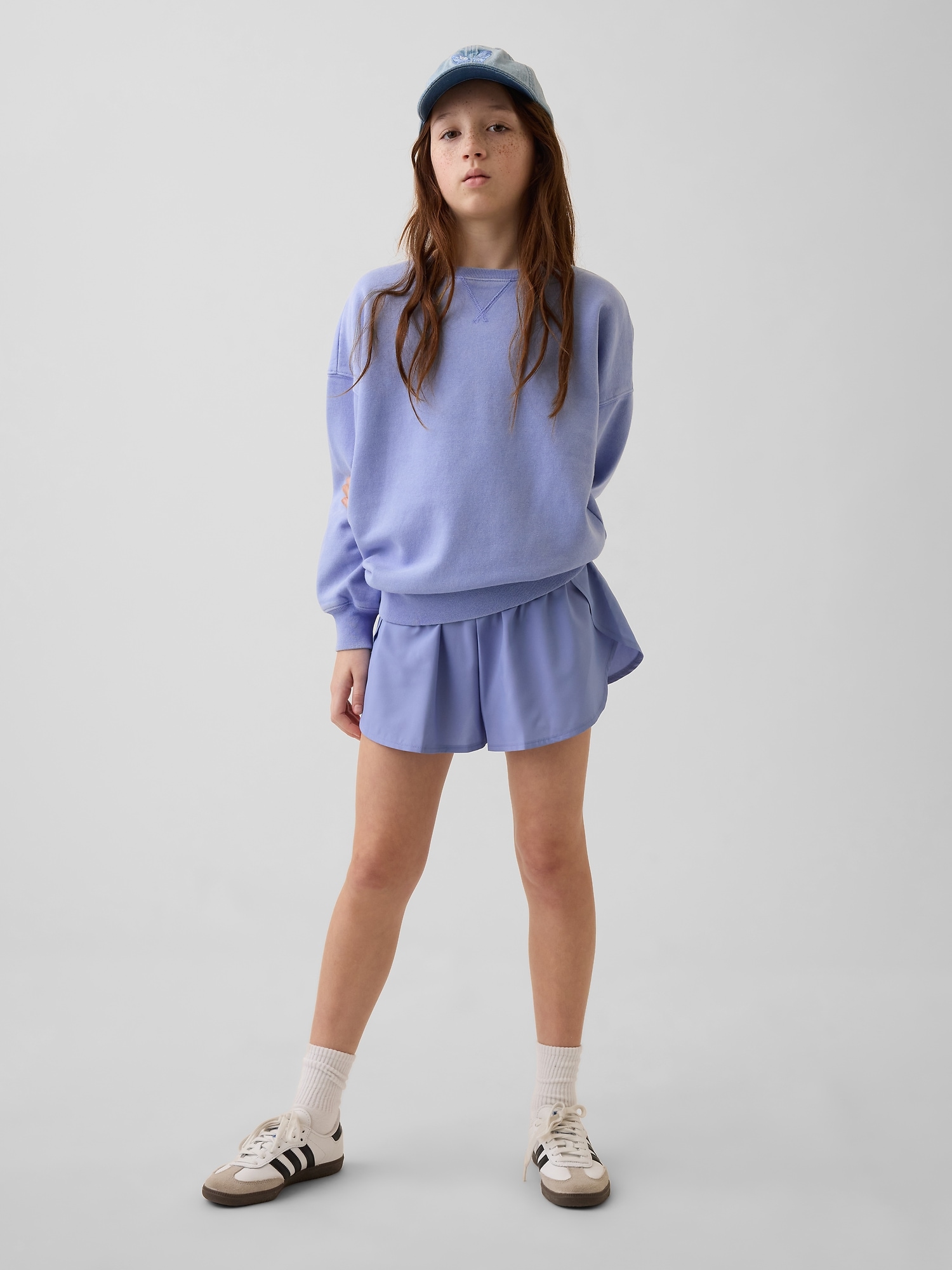 Kids Quick-Dry Butterfly-Hem Run Shorts