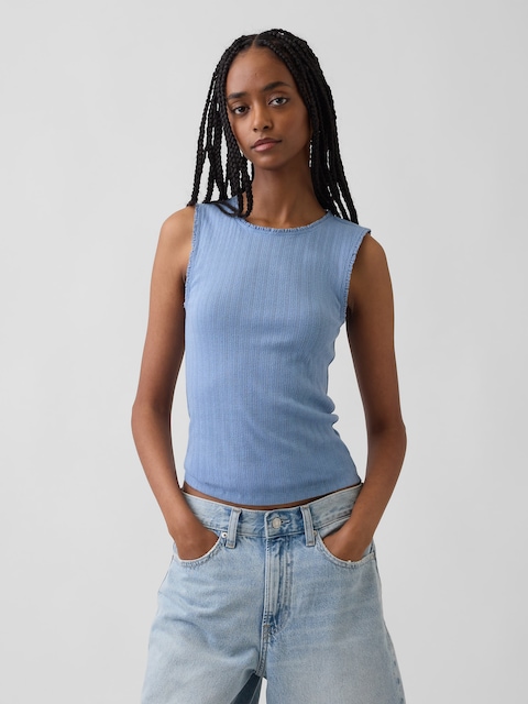 Pointelle Shell Tank Top
