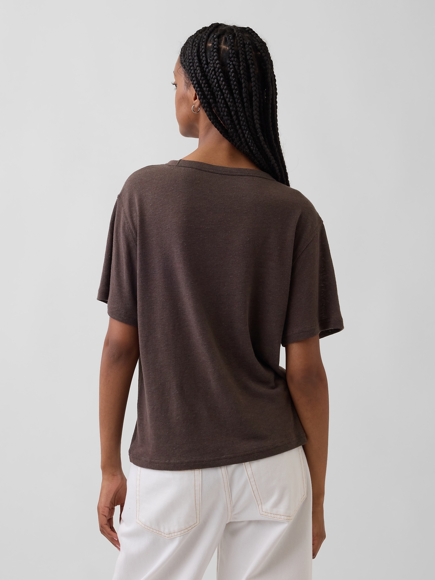 リネンブレンド リラックスフィット Tシャツ-2