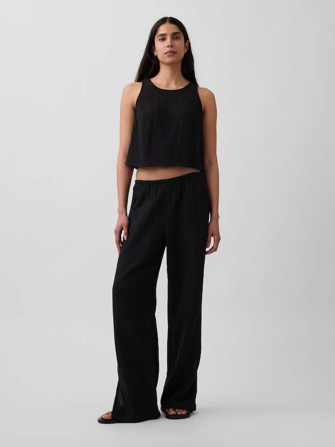 コットンガーゼ レーサー シェルタンクトップ-1