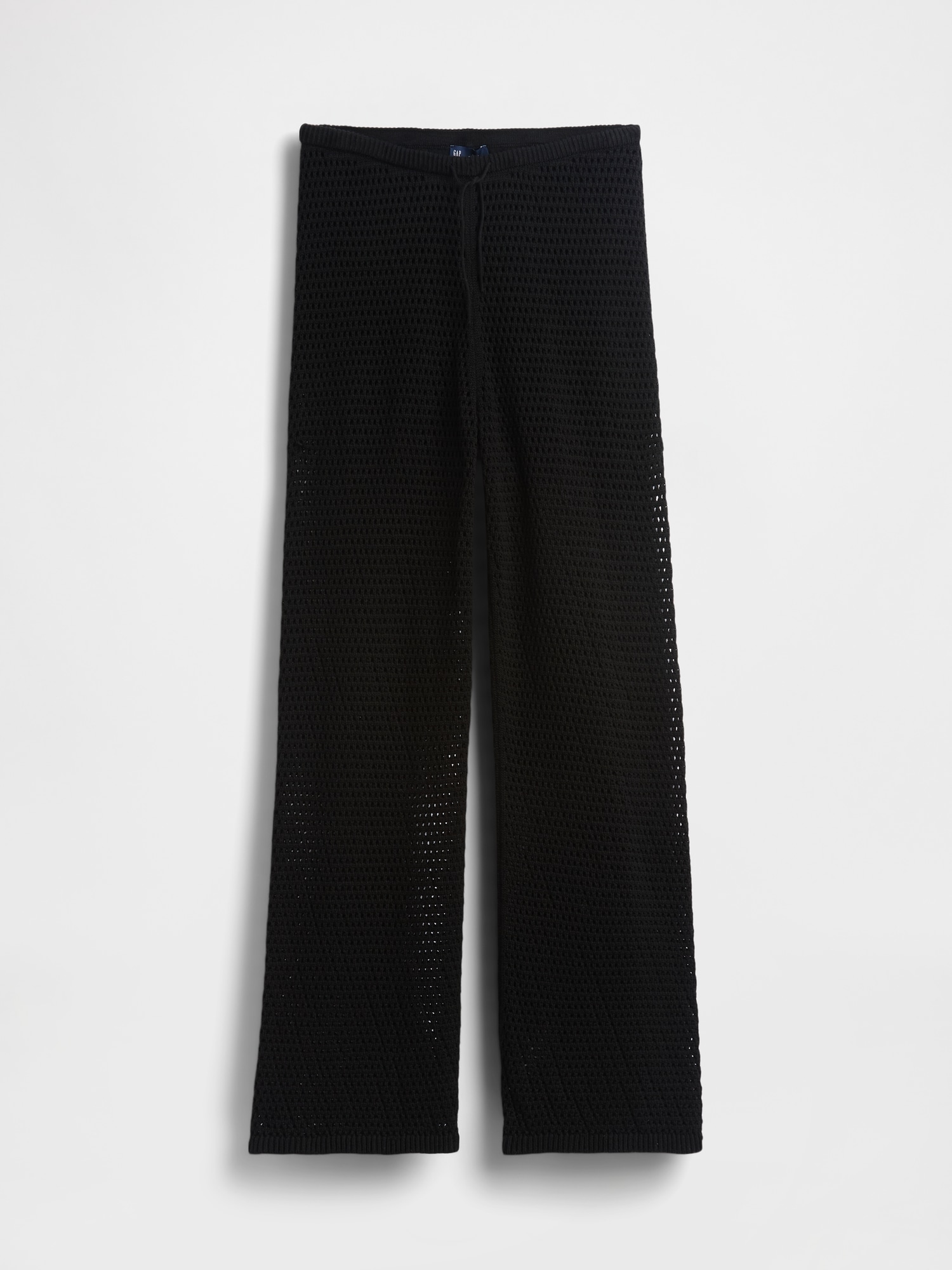 コットン100% クロシェ ニットパンツ-6