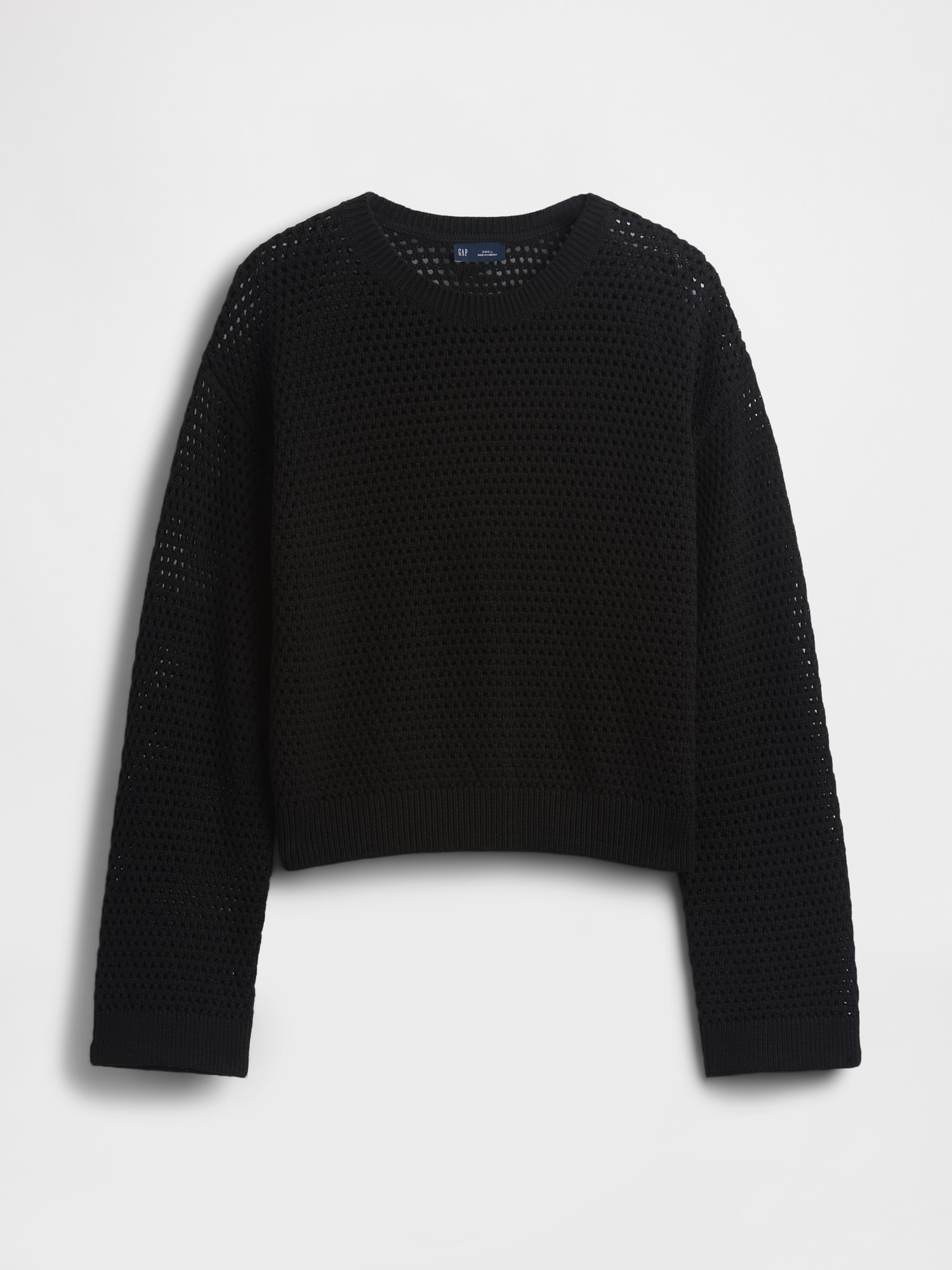 コットン100% クロシェ リラックスフィットセーター-5