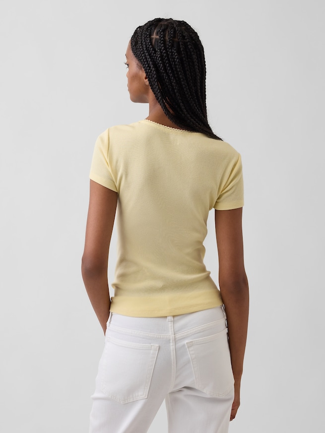 リブ GAPロゴ スクープネック トップス-2