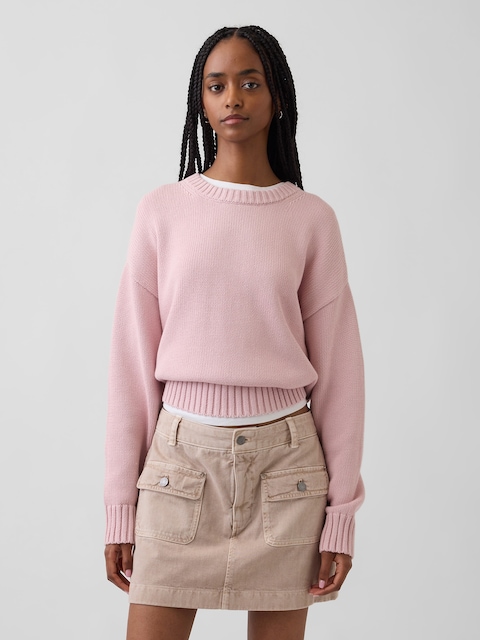 100% Cotton Oversized Crop Sweater