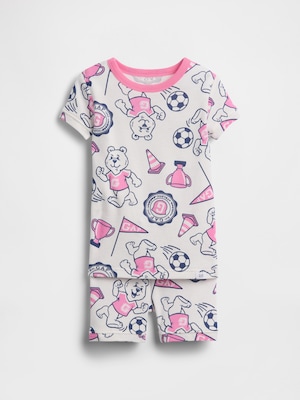 オーガニック ブラッシュドコットン くまさん GAPロゴ ショートパンツパジャマセット (幼児・ベビー)