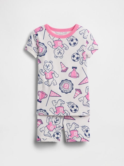 Baby & Toddler Organic Brushed Cotton Bear Logo PJ Short Set