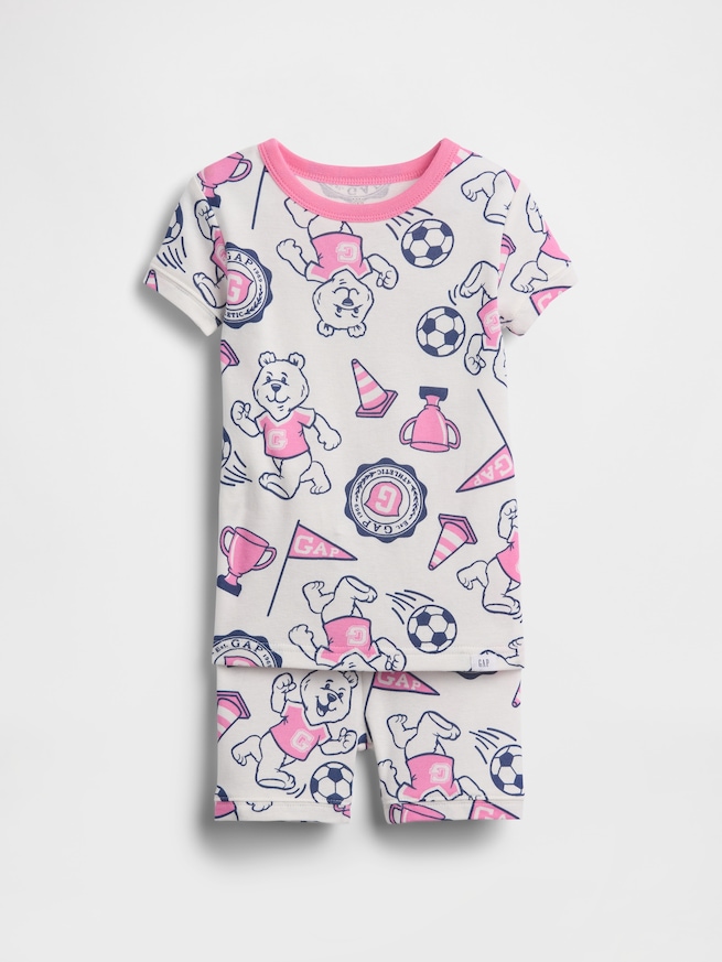 オーガニック ブラッシュドコットン くまさん GAPロゴ ショートパンツパジャマセット (幼児・ベビー)-0