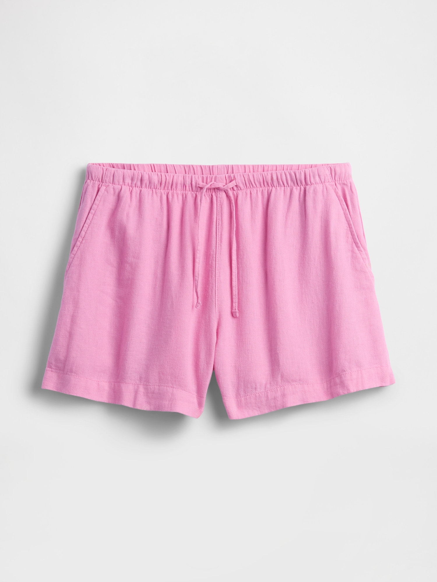 4インチ プルオン リネンブレンド ショートパンツ-3
