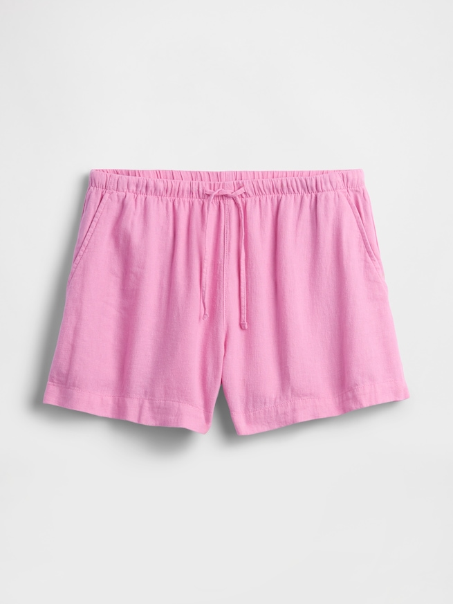 4インチ プルオン リネンブレンド ショートパンツ-3