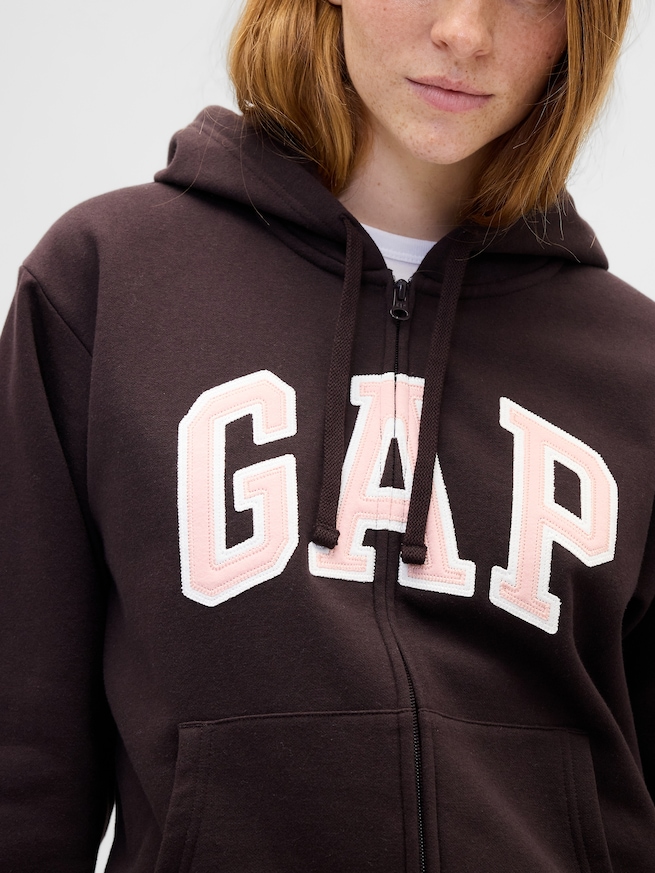 リラックスフィット GAPロゴ ジップアップパーカー-4