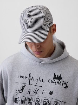 ジャン＝ミシェル・バスキア ストライプ ベースボールキャップ