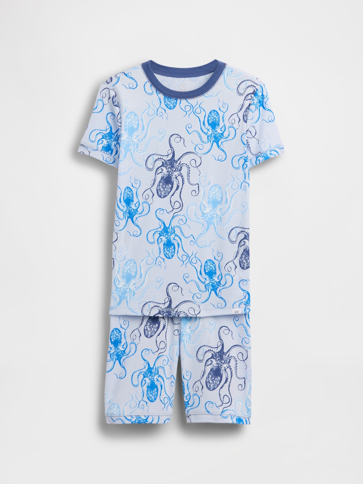 PYJAMA COURT EN COTON BROSSÉ BIOLOGIQUE À MOTIF DE PIEUVRES POUR ENFANT