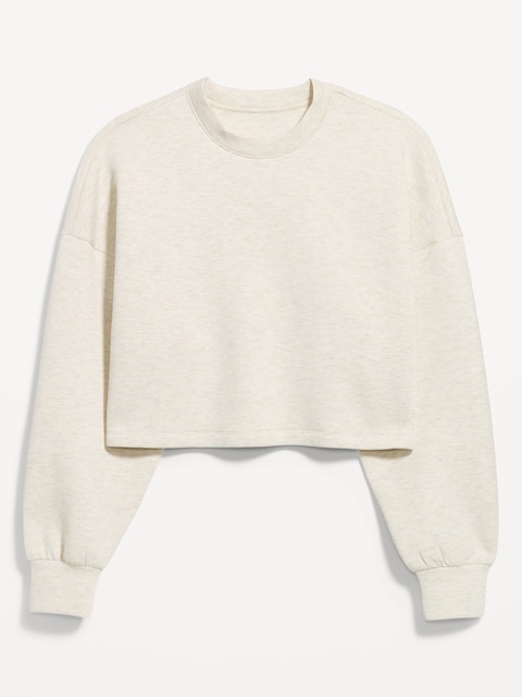 Bounce Fleece Crew-Neck Cropped Top