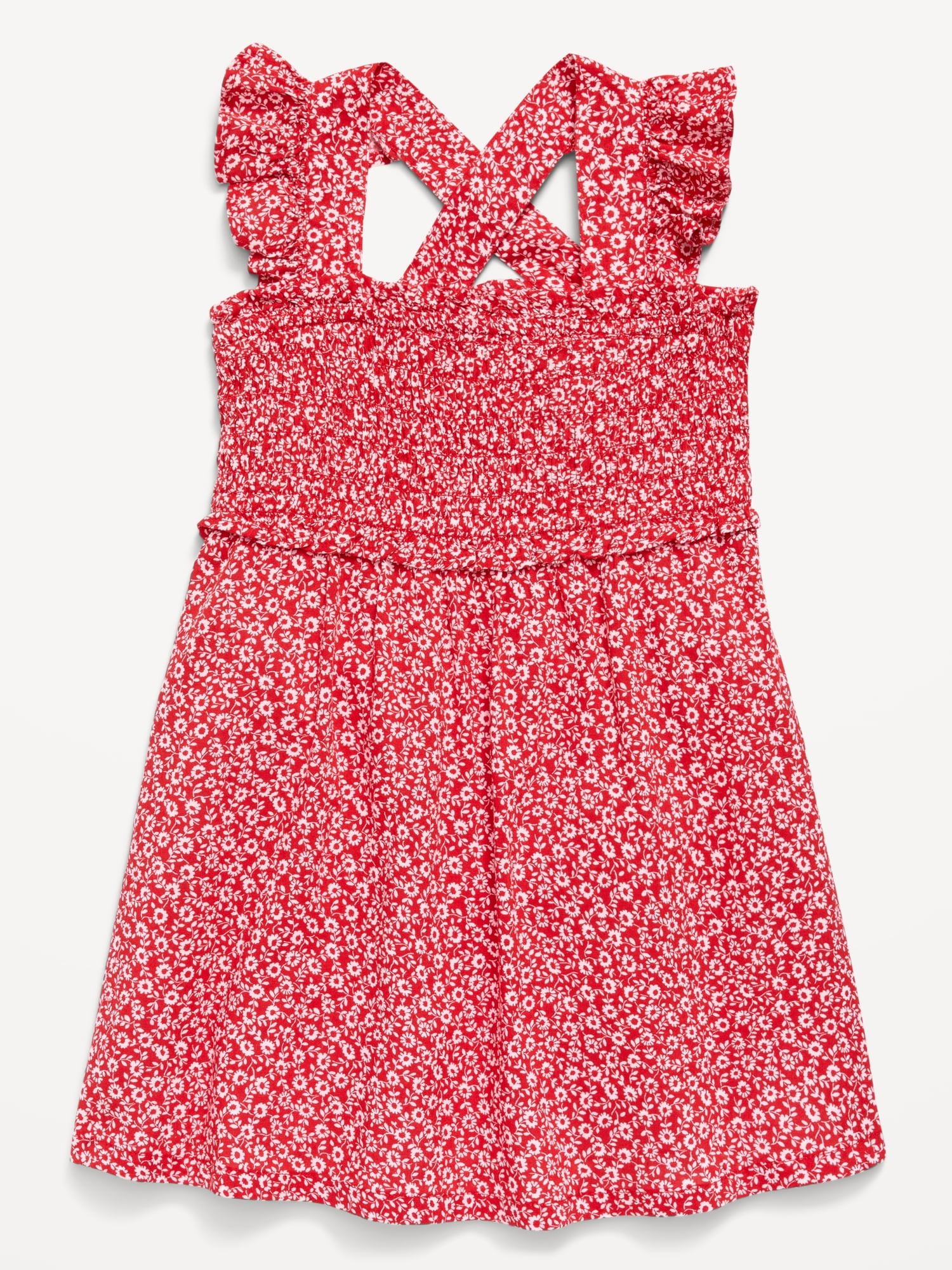 Printed Sleeveless Smocked Dress for Toddler Girls
