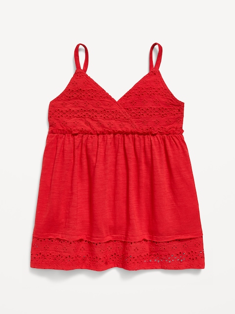 HAUT SANS MANCHES À BRODERIE ANGLAISE POUR FILLE