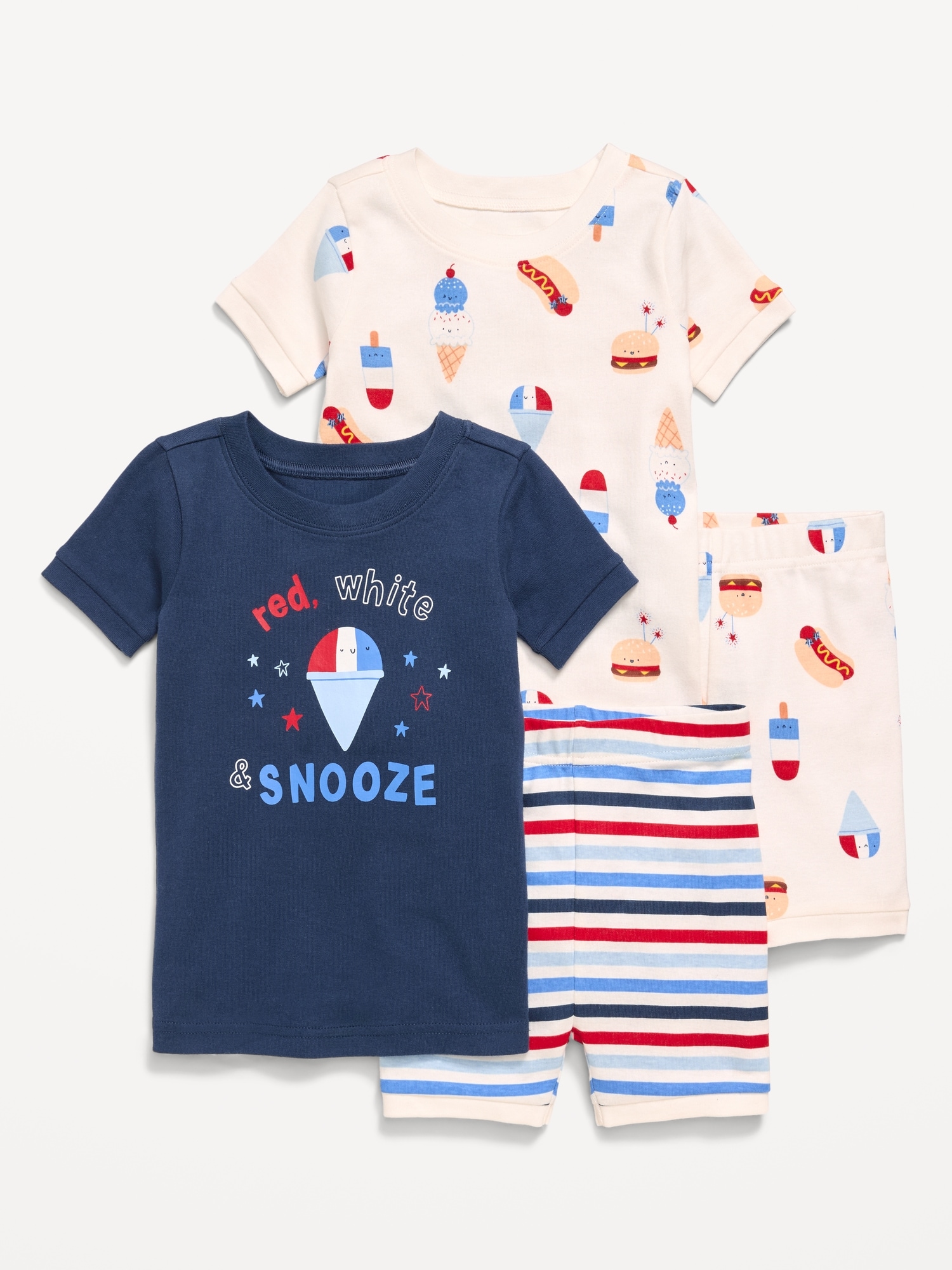 Printed Snug-Fit Pajama 4-Piece for Toddler & Baby