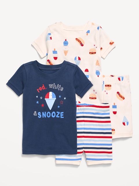 Printed Snug-Fit Pajama 4-Piece for Toddler & Baby
