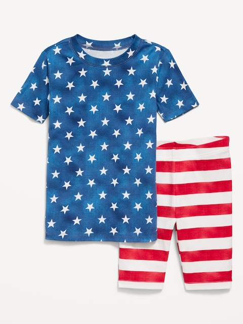Gender-Neutral Snug-Fit Graphic Pajama Set for Kids