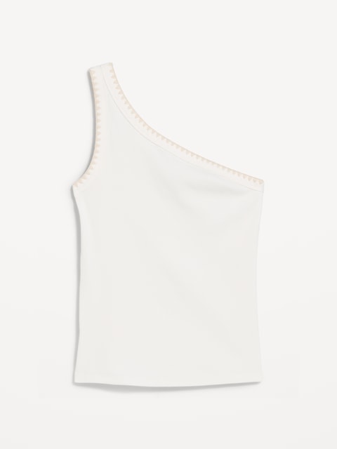 Ribbed One-Shoulder Tank Top