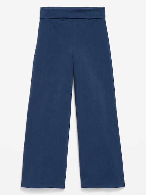 PANTALON À JAMBE LARGE EN TRICOT DE JERSEY À RABAT POUR FILLE