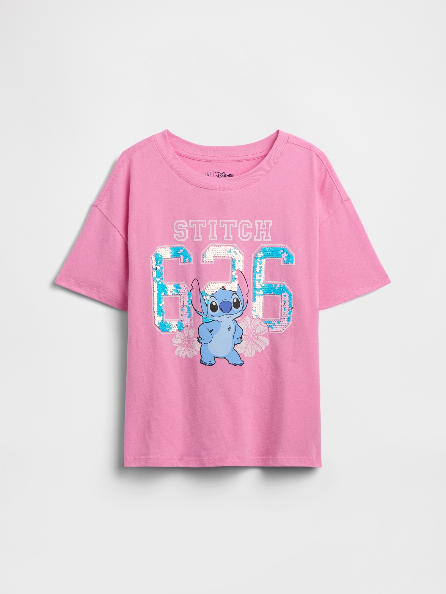 GapKids x ディズニー リロ・アンド・スティッチ オーバーサイズ グラフィックTシャツ-0