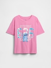 GapKids x ディズニー リロ・アンド・スティッチ オーバーサイズ グラフィックTシャツ-0