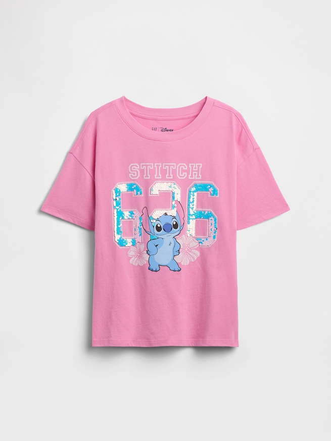 GapKids x ディズニー リロ・アンド・スティッチ オーバーサイズ グラフィックTシャツ-0
