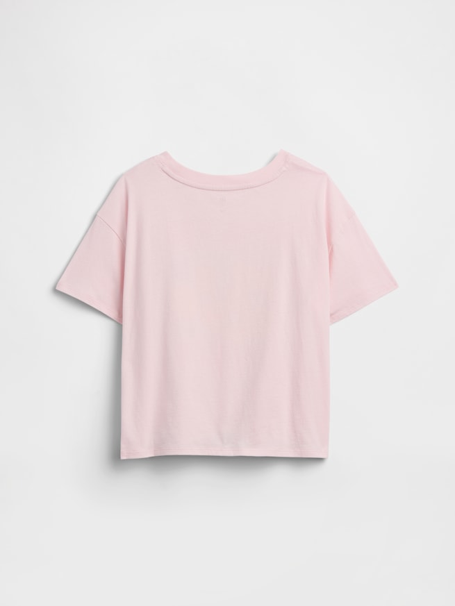 オーバーサイズ 裾結び グラフィックTシャツ (キッズ)-1