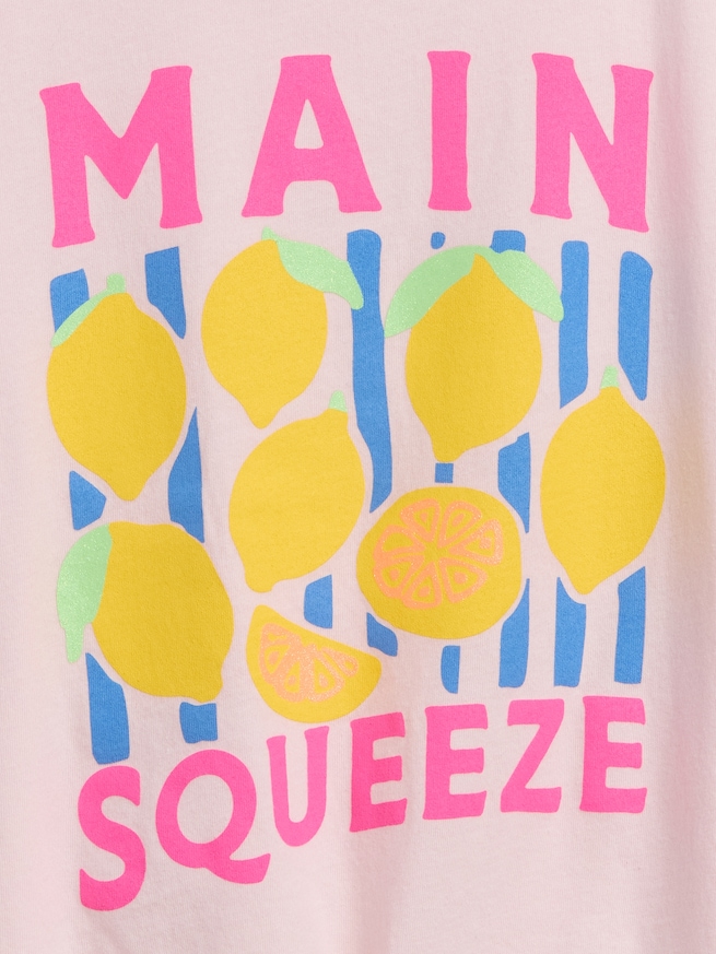 オーバーサイズ 裾結び グラフィックTシャツ (キッズ)-2