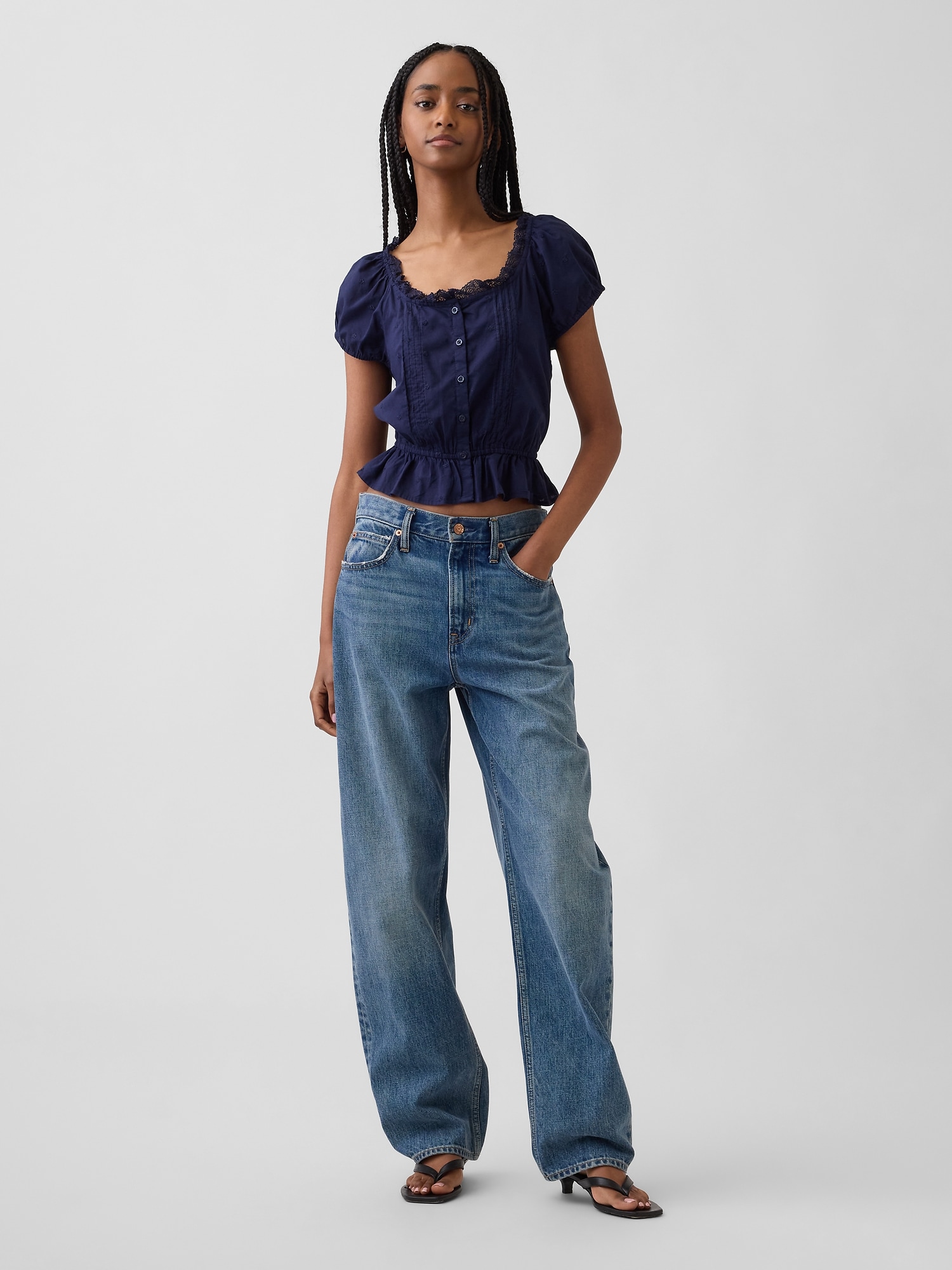 クロップド ピンタック トップス-1