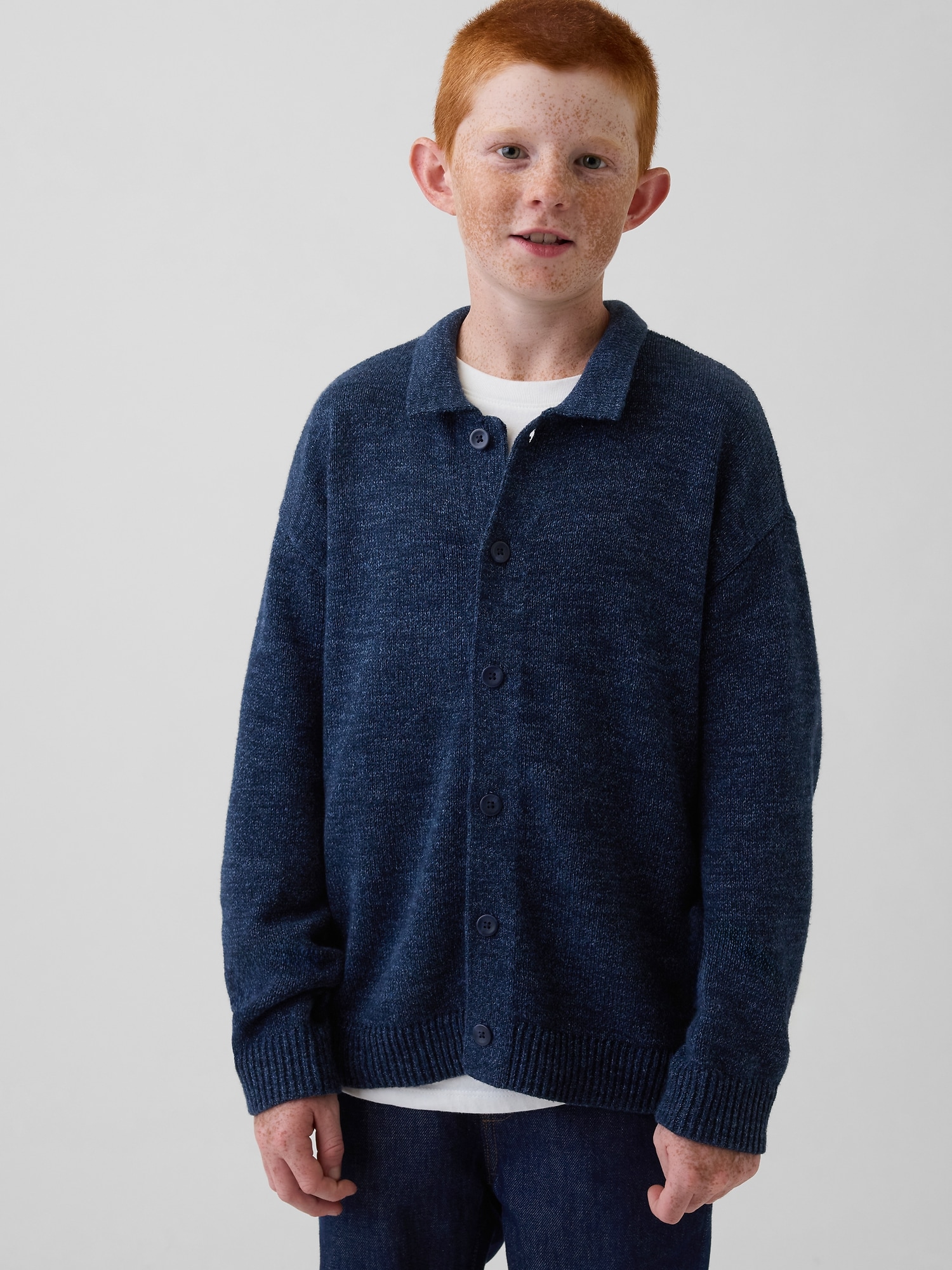 CARDIGAN DÉCONTRACTÉ À COL POLO POUR ENFANT