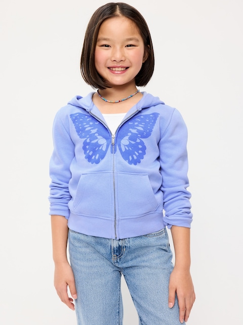 Fitted Long-Sleeve Graphic Hoodie for Girls