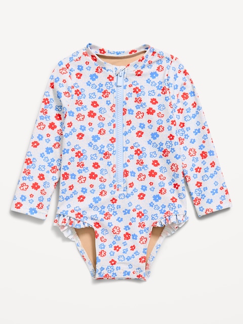 Long-Sleeve Rashguard Swim One-Piece for Baby