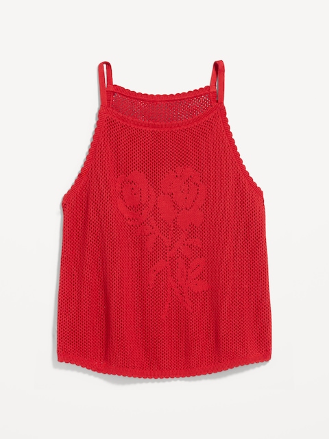 Open-Weave Apron Tank Top