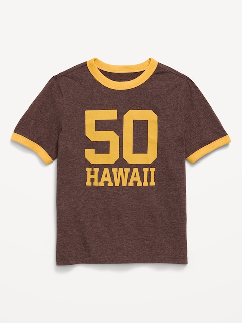 Softest Short-Sleeve Ringer Graphic T-Shirt for Boys