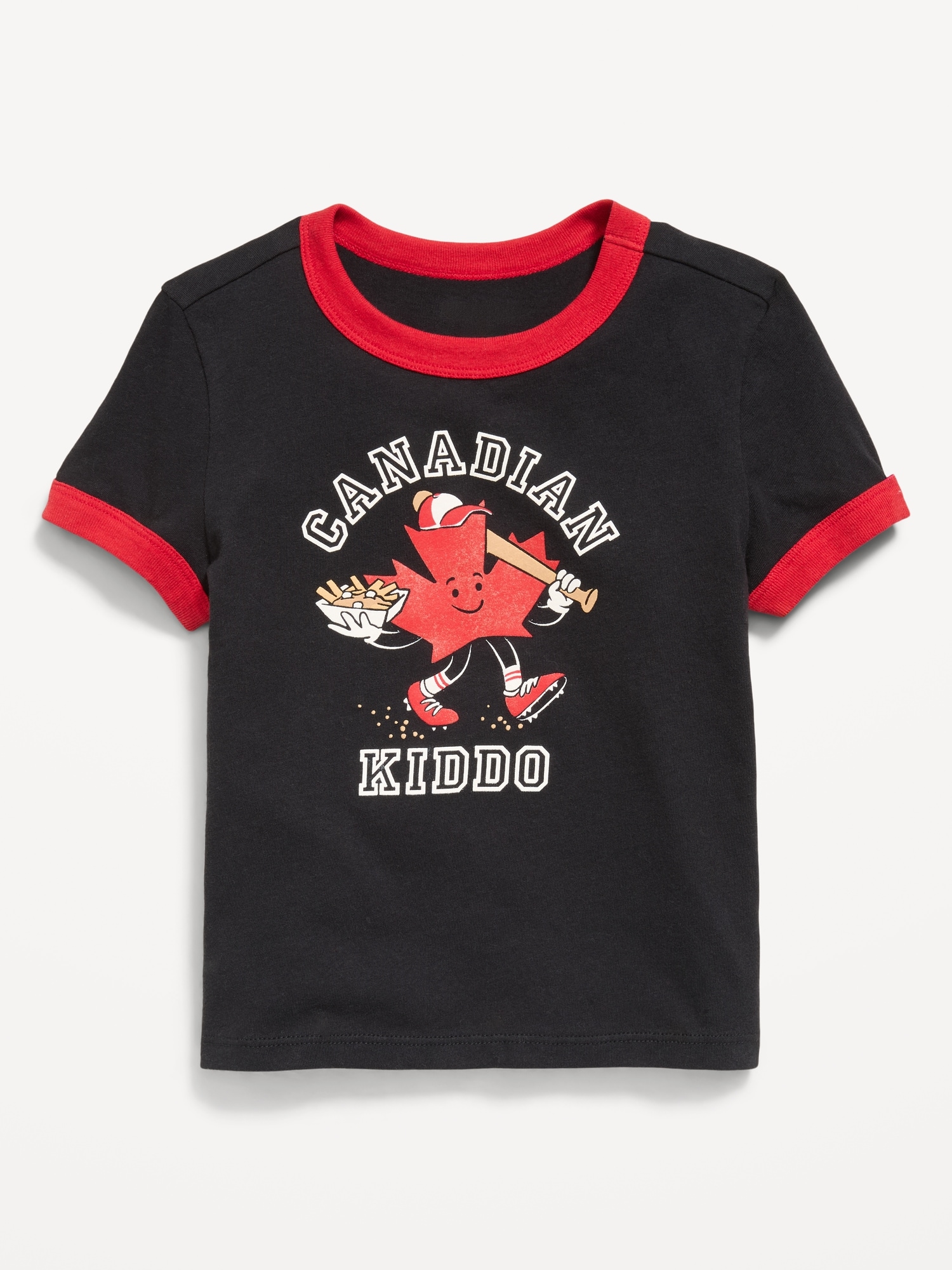 T-shirt à imprimé manches courtes avec bords contrastants pour tout-petit
