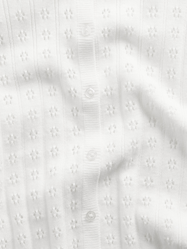 コットン100% ポインテール クロップドカーディガン-3